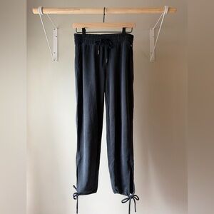 Calia Black Journey Side Tie Jogger Style Pull On Stretch Waist Pants